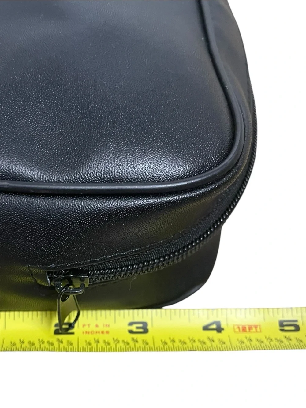 Black Faux Leather Travel Makeup Bag Cosmetic Case